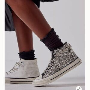 Brand new Free People “Taking Sides” Embellished High Top Sneakers